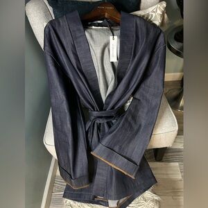 Denim blazer/jacket. NWT. Size Medium. Belted.